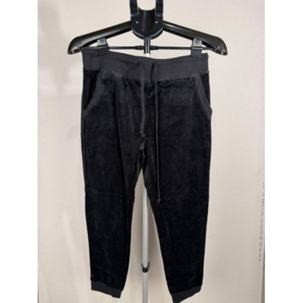 Fashion Nova Womens Black Velour Joggers Drawstring Sweatpants Size S